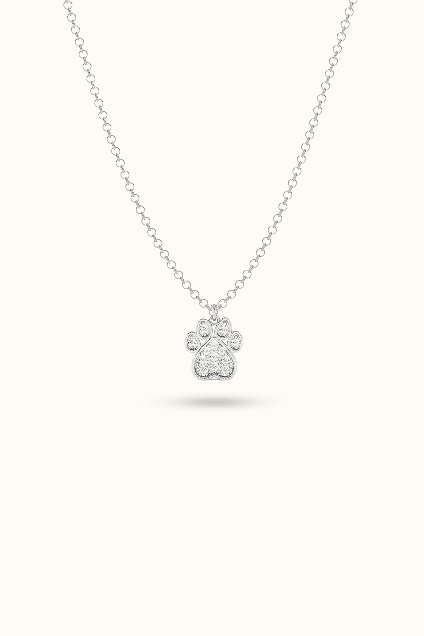 Pave Dog Paw Necklace