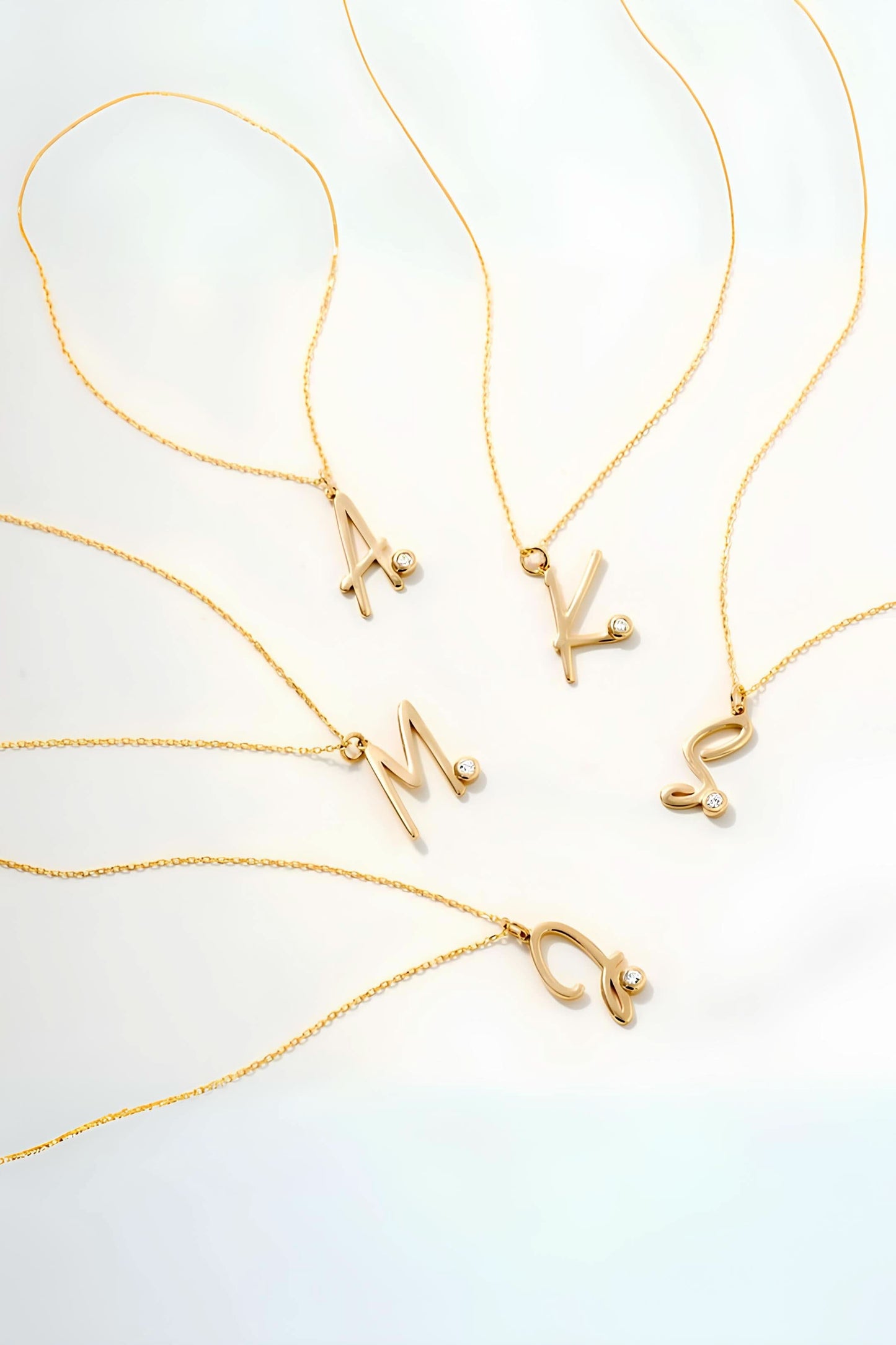 Bezel-Set Initial Necklace