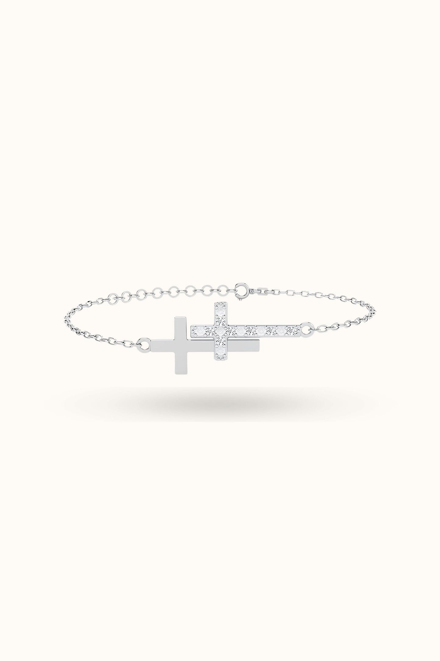 Diamond Horizontal Double Cross Bracelet