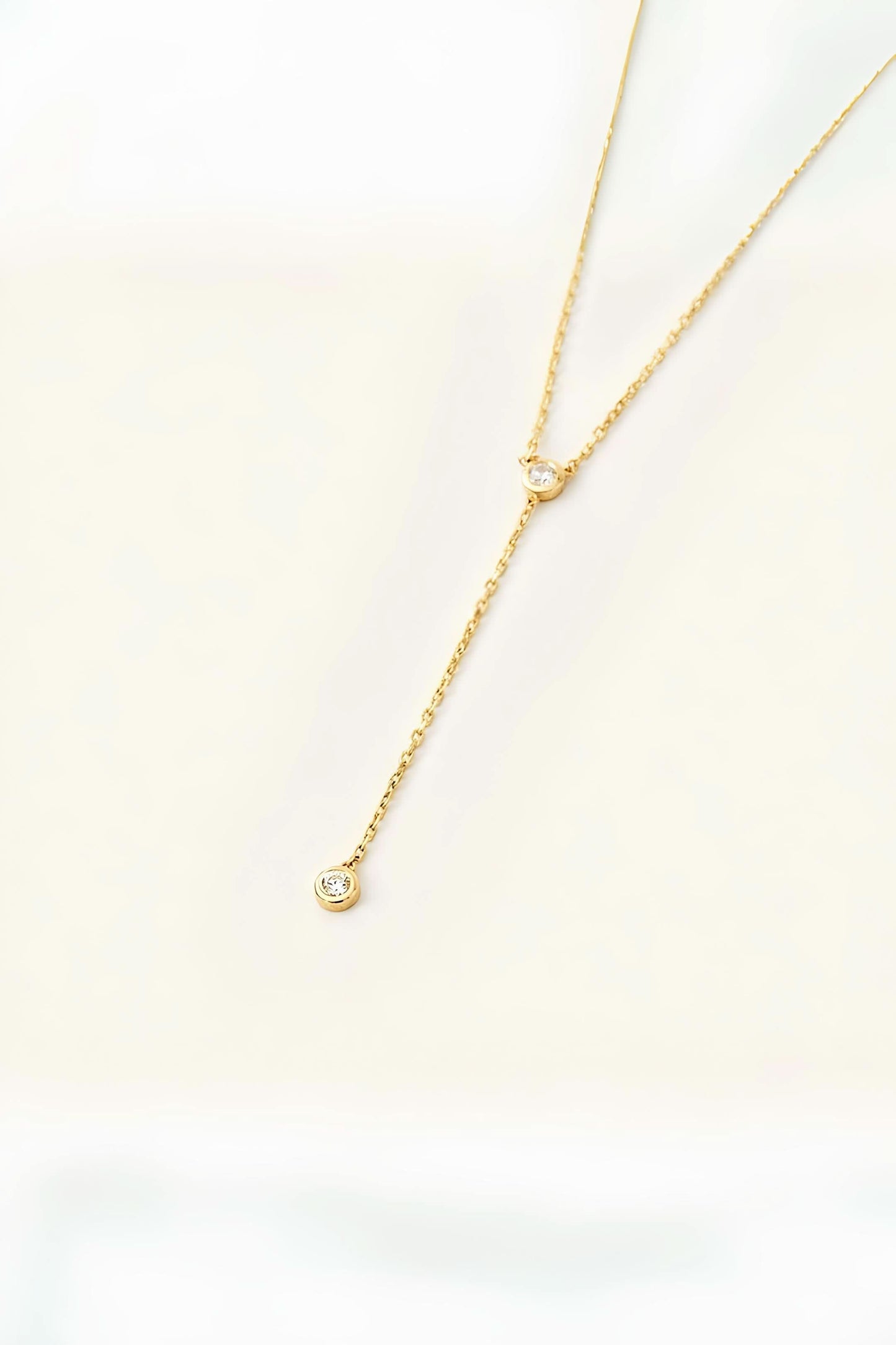 Diamond Bezel Lariat Necklace
