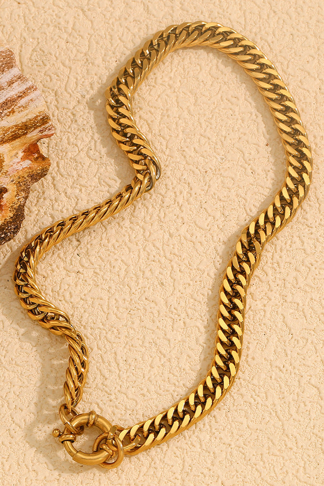 Hip-hop Bold Cuban Link Chain with OT Clasp Necklace