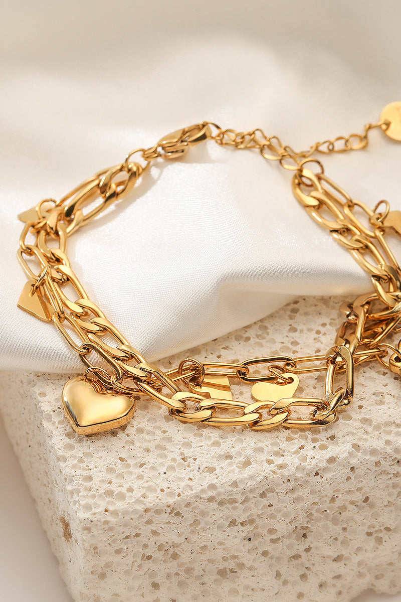 Heart stacking bracelet