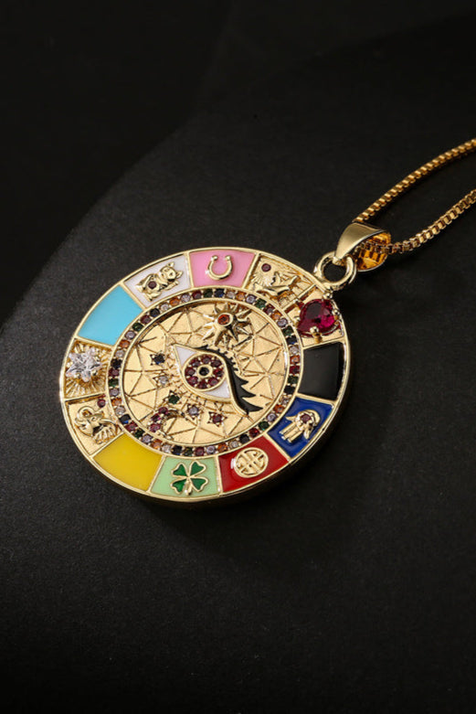 Round Disc All-Seeing Eye Pendant Necklace