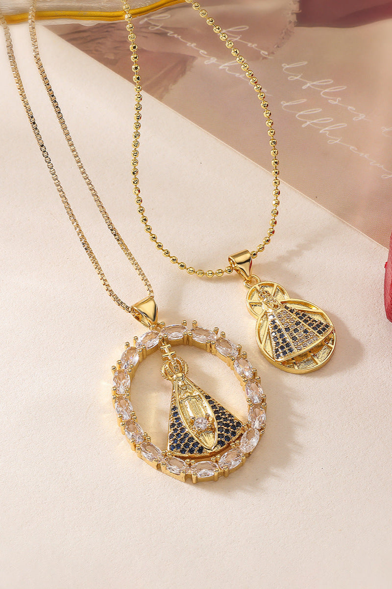 Diamond Madonna Pendant Necklace