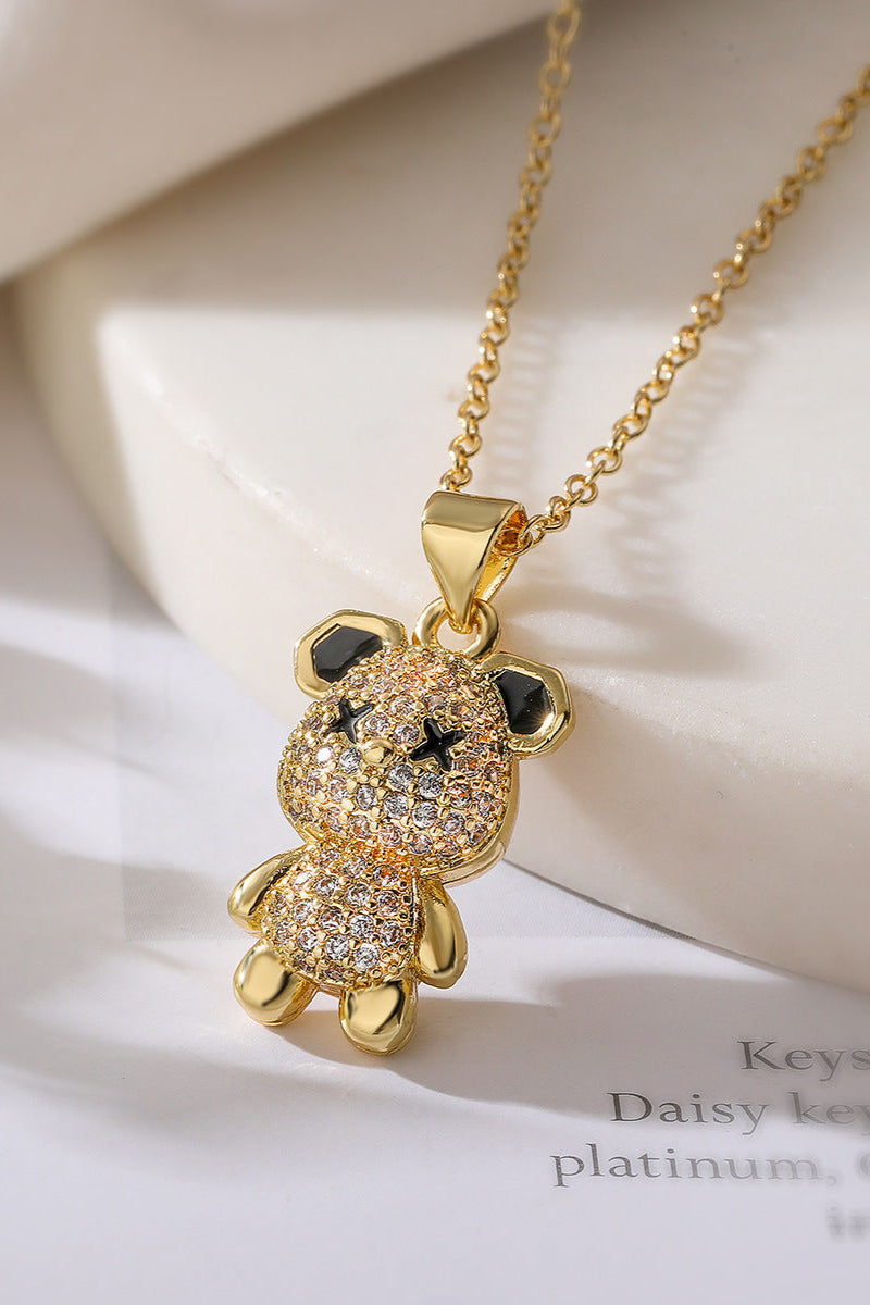 Bear Pendant Diamond Pendant Necklace