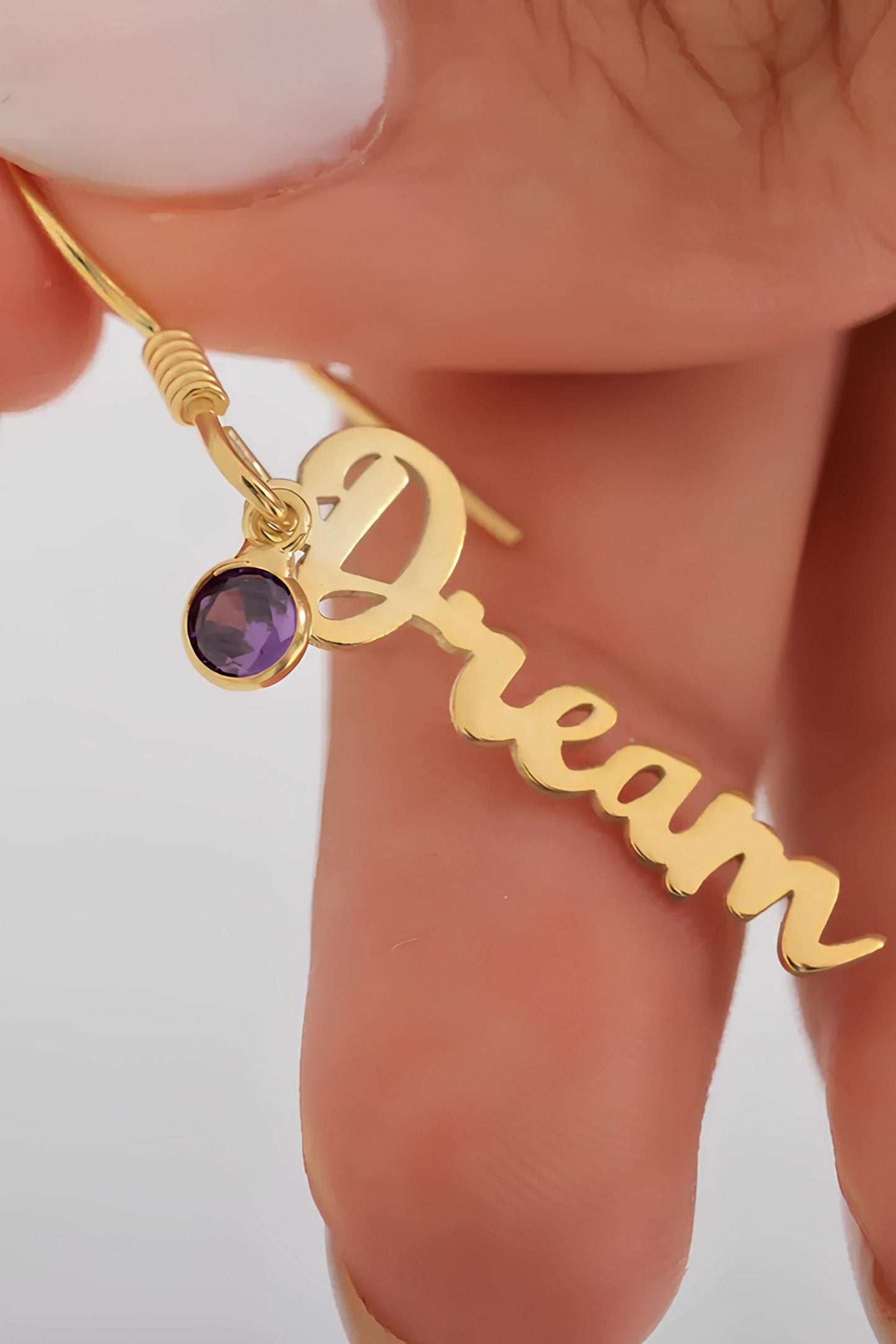 Birthstone Name Jewelry Dainty Earring