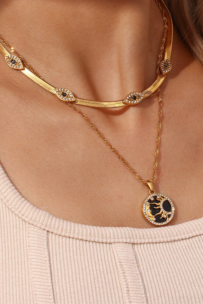 Black - eyed Blade Chain Seeing Eye Necklace