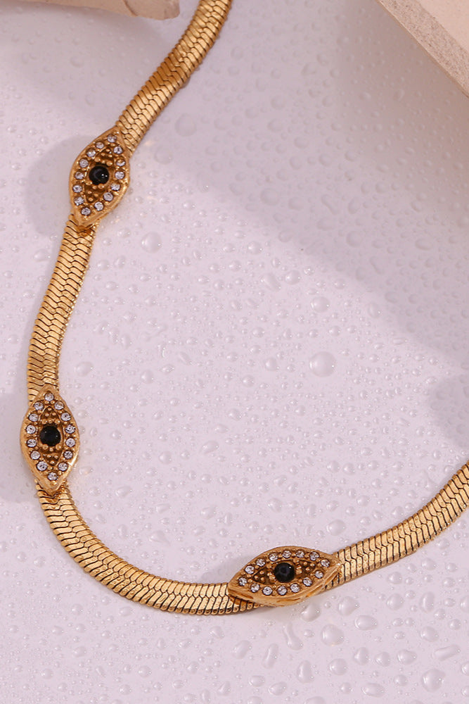 Black - eyed Blade Chain Seeing Eye Necklace