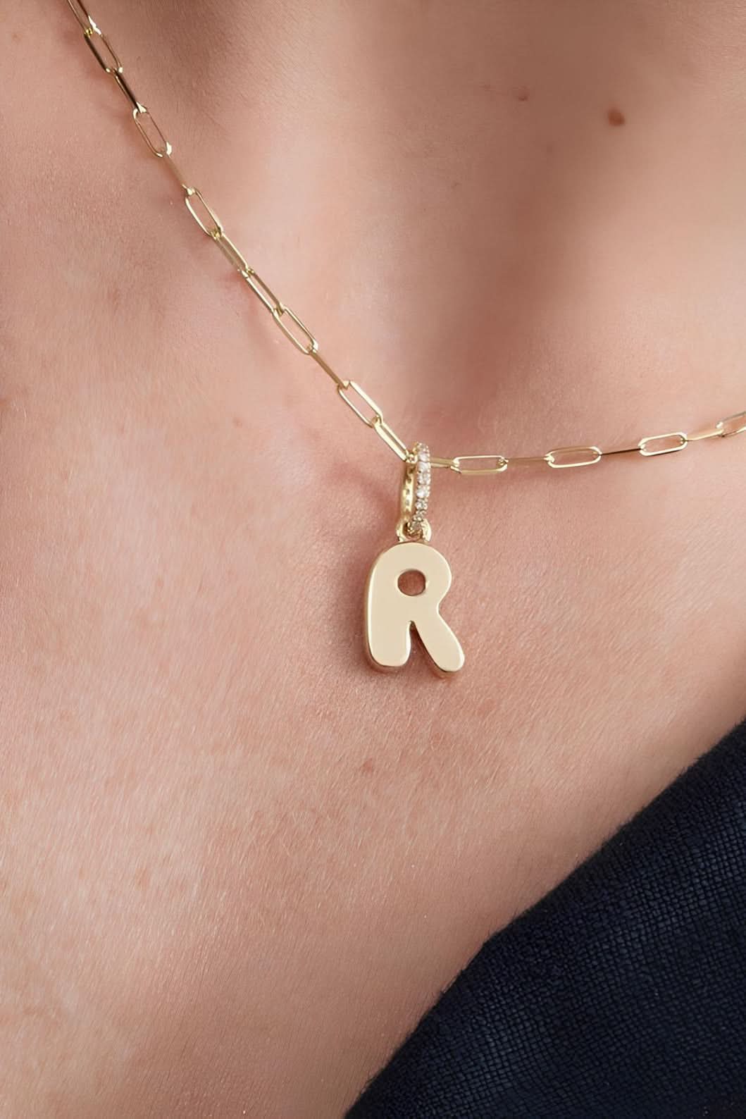 Bubble Letter Initial Pendant