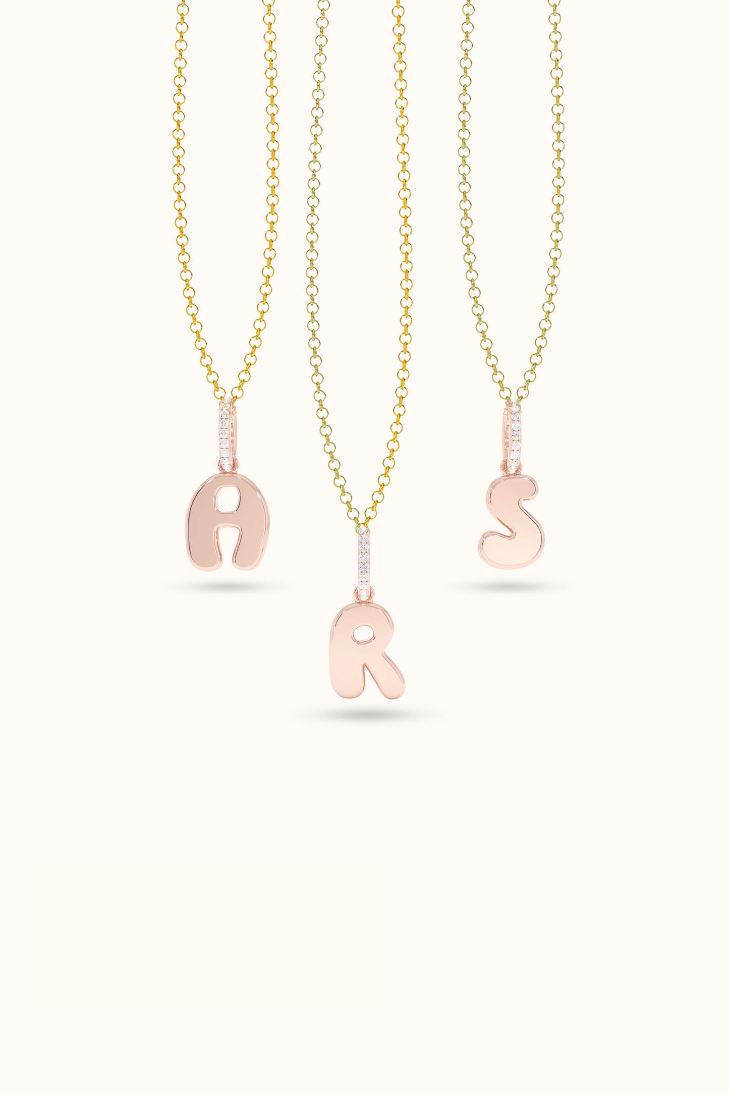 Bubble Letter Initial Pendant
