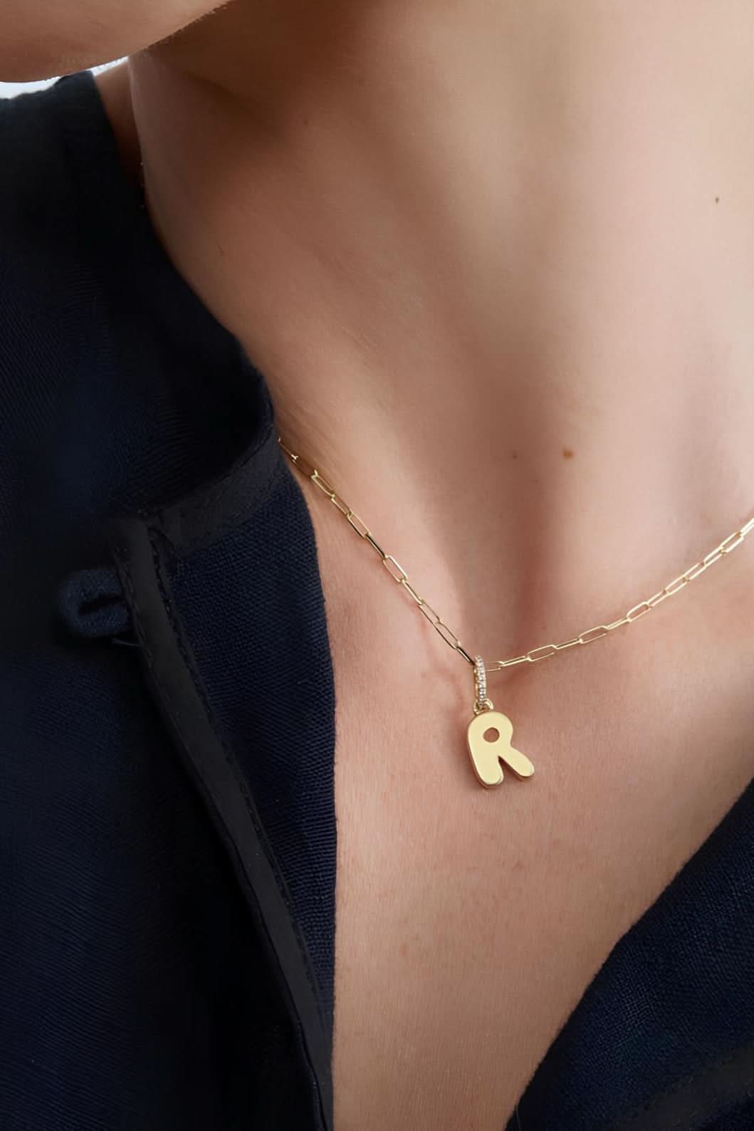 Bubble Letter Initial Pendant