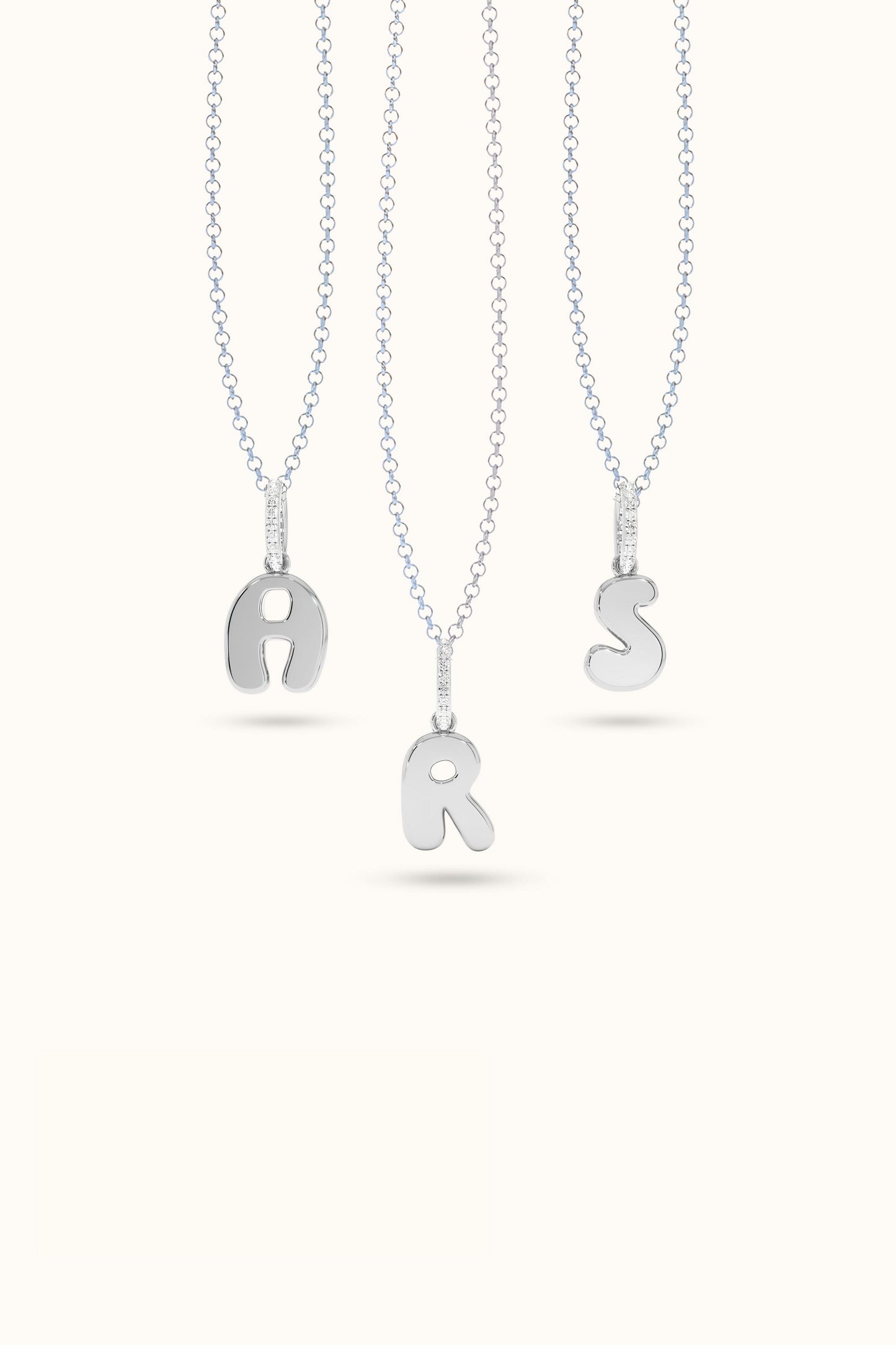 Bubble Letter Initial Pendant