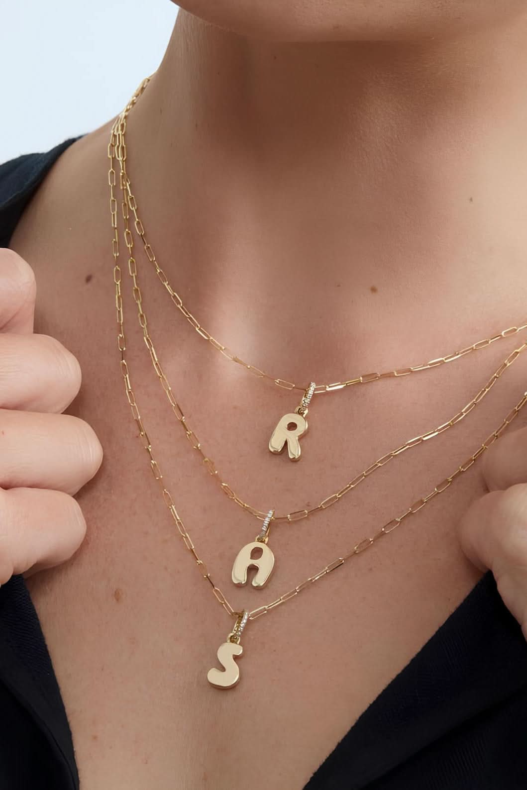 Bubble Letter Initial Pendant