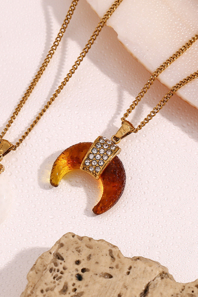 Bullhorn Diamond Pendant Necklace