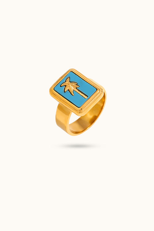 Colorful Coconut Tree Square Ring