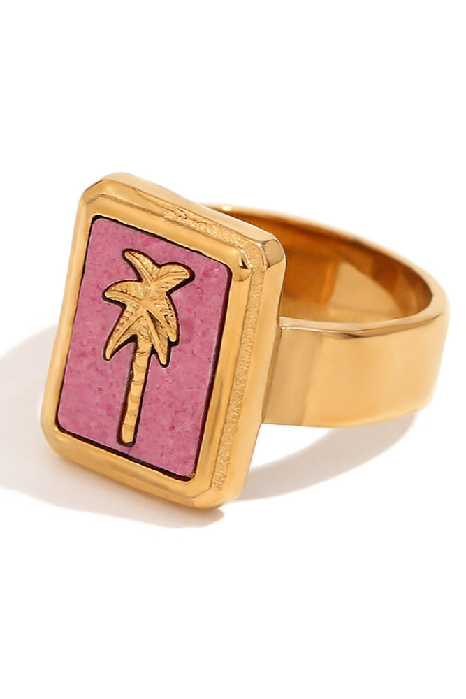 Colorful Coconut Tree Square Ring