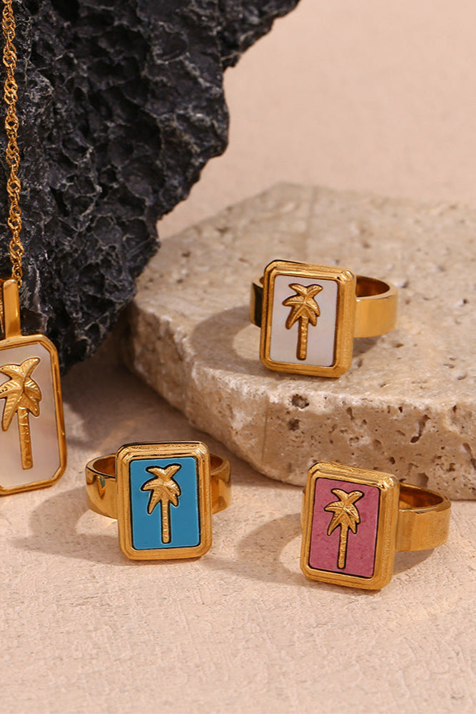 Colorful Coconut Tree Square Ring