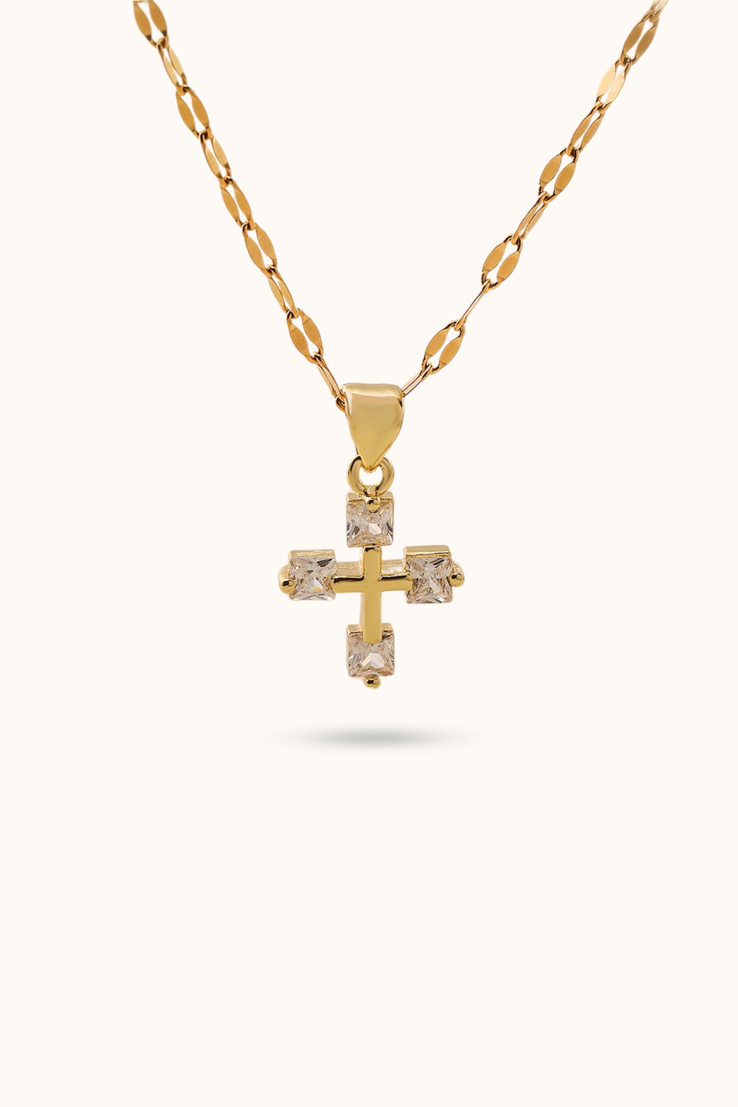 Square Diamond Cross in Cross Necklace