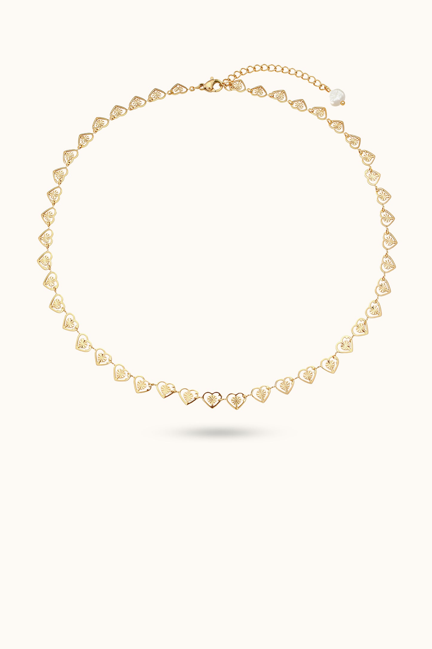 Pearl tail heart Chain necklace