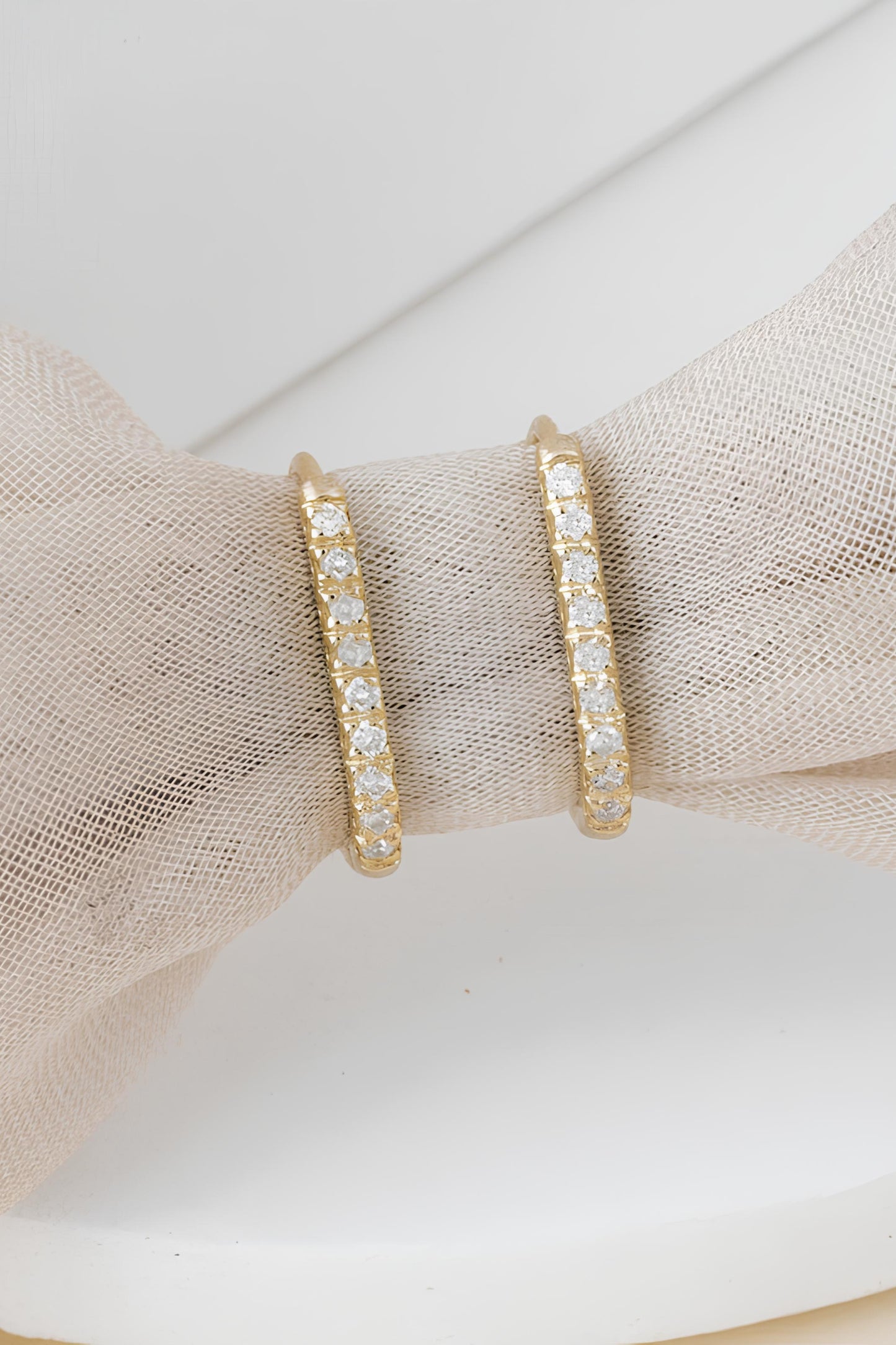 U-Shape Diamond Hoop
