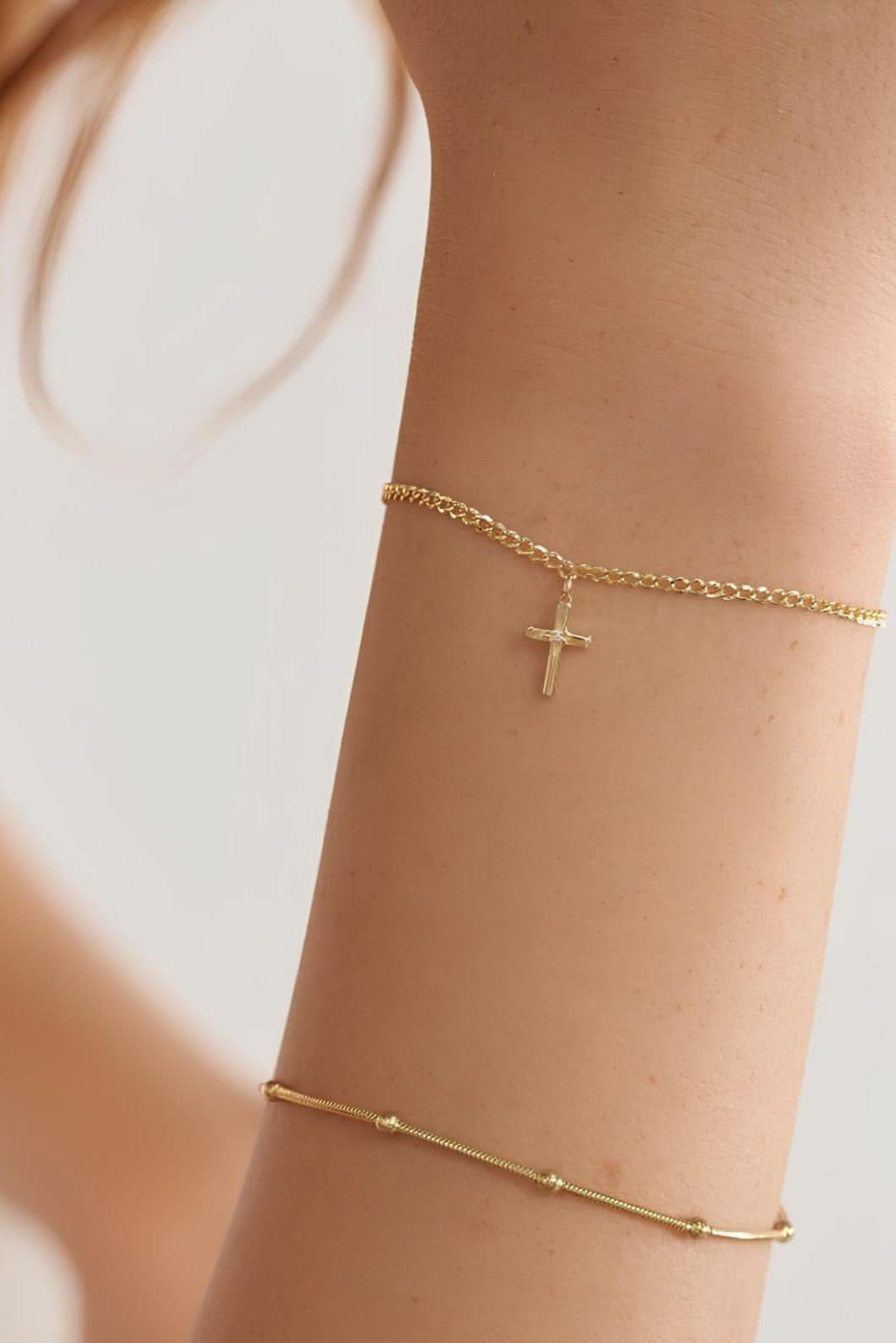 Cross Bracelet in 14k Solid Gold