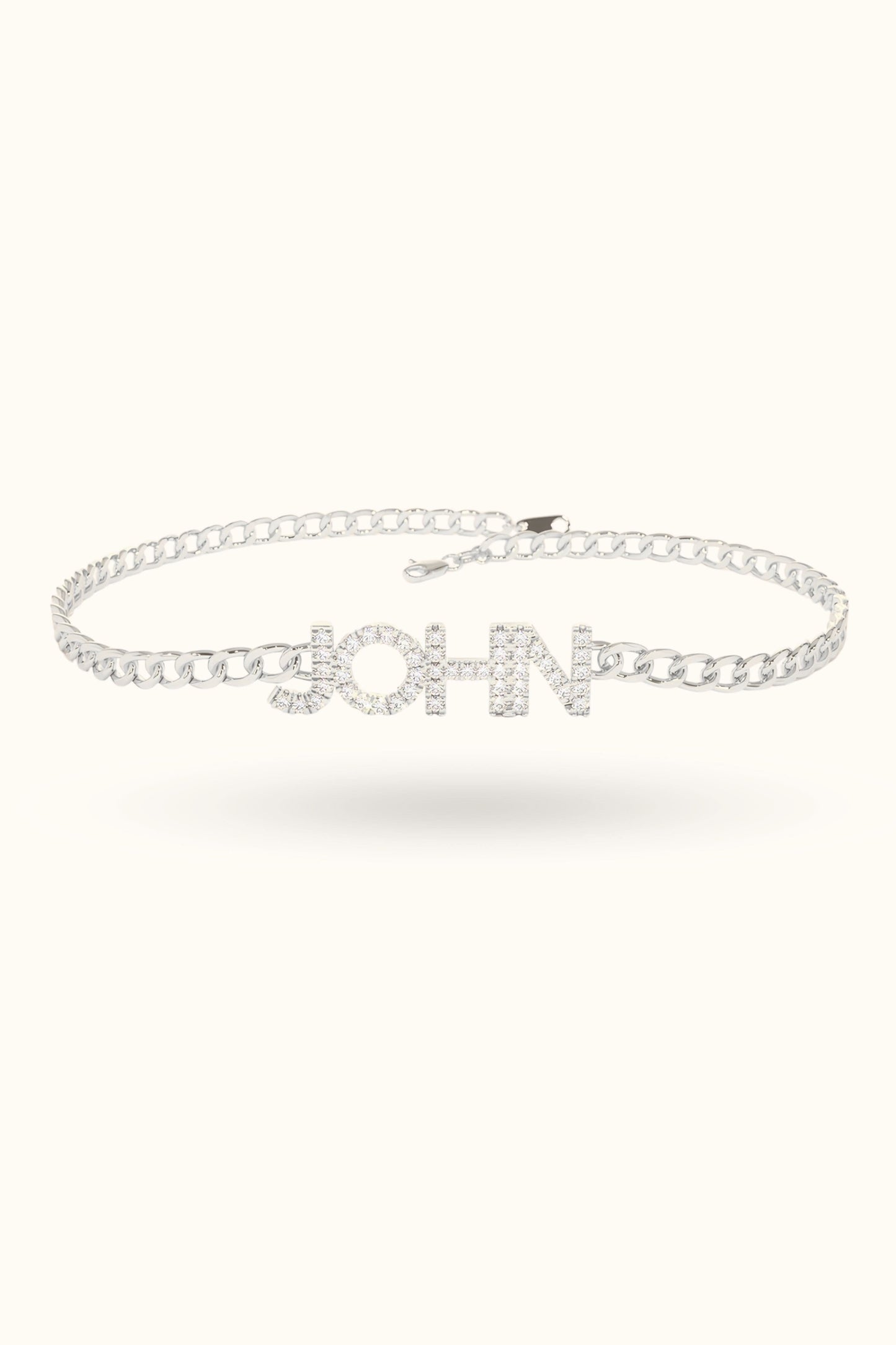 Cuban Link Diamond With Name Bracelet