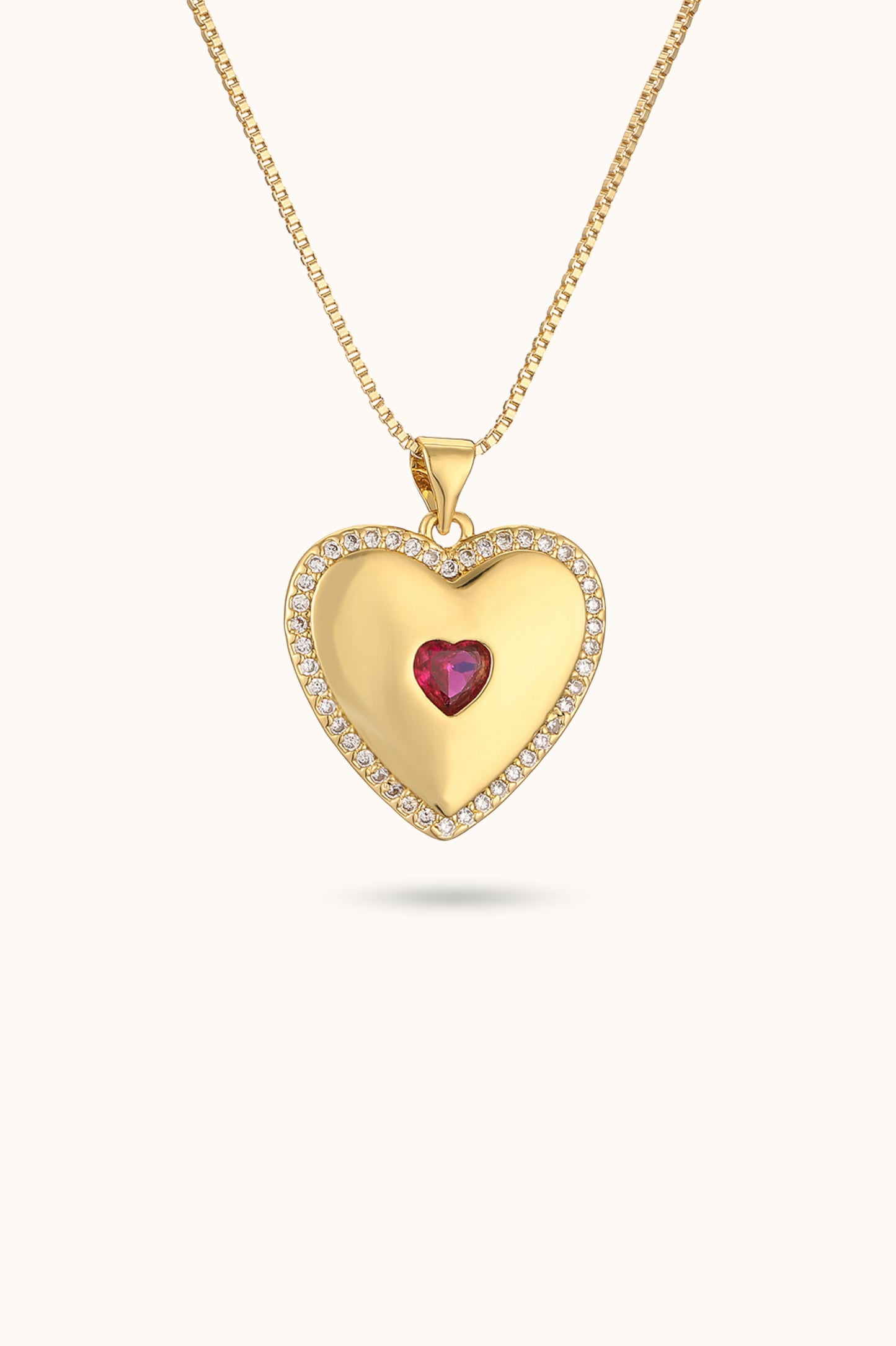 Cubic Zirconia Love Heart Pendant Necklace