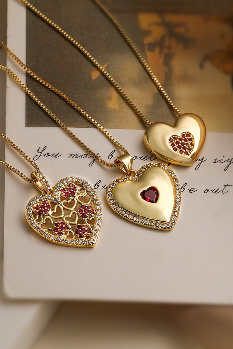 Cubic Zirconia Love Heart Pendant Necklace