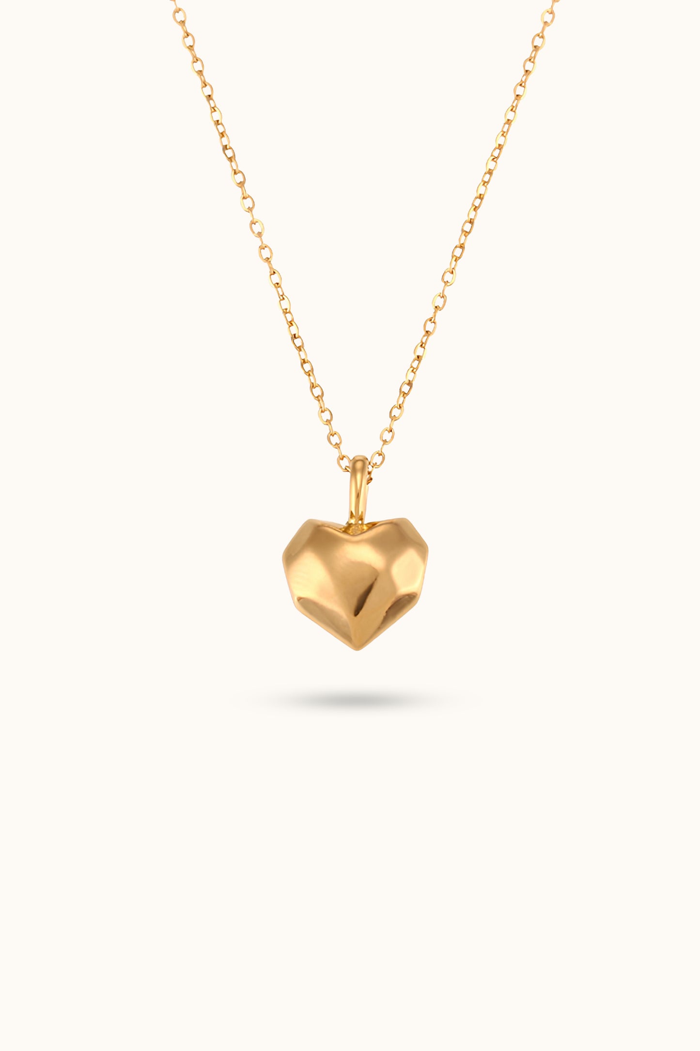 Cut-surface Love Heart Pendant Necklace