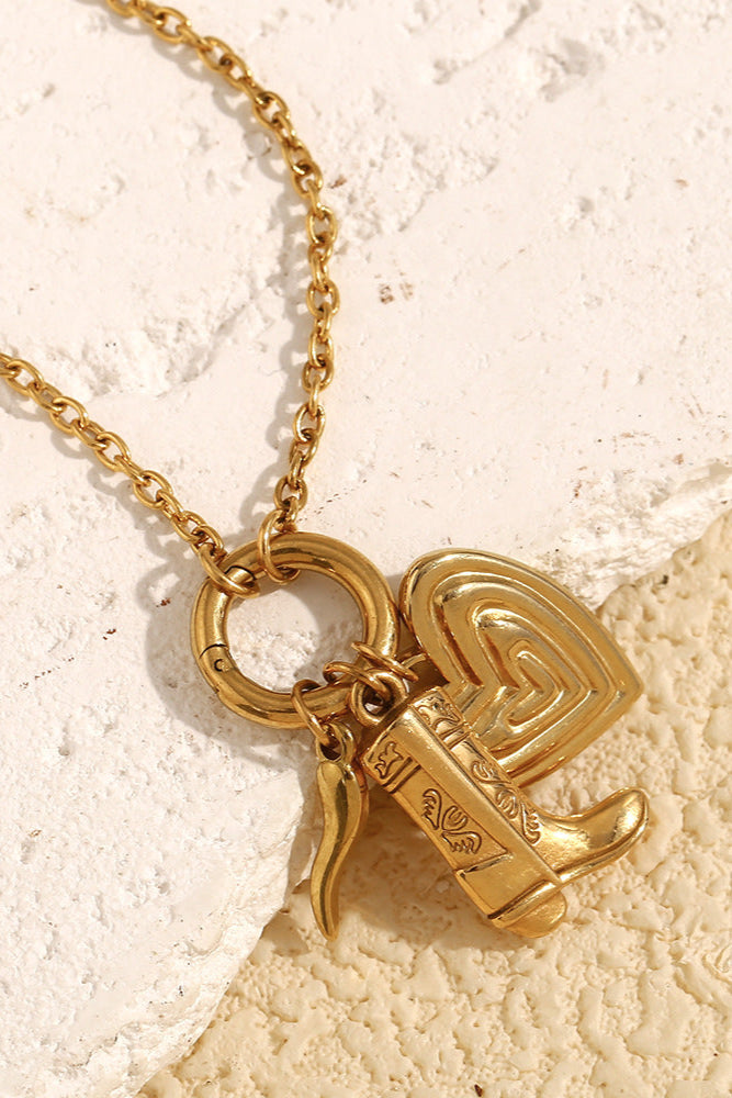 Denim Heart Necklace