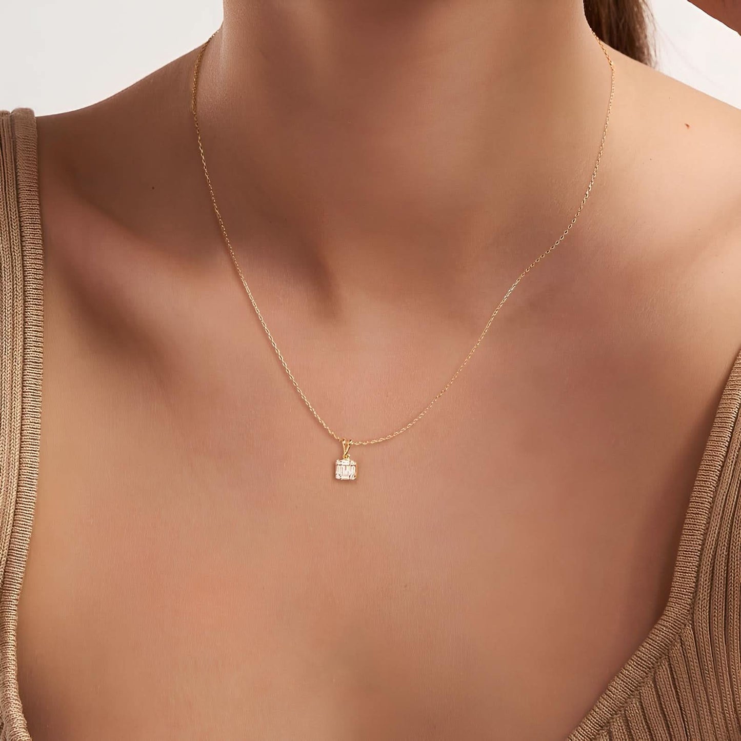 Diamond Baguette Necklace