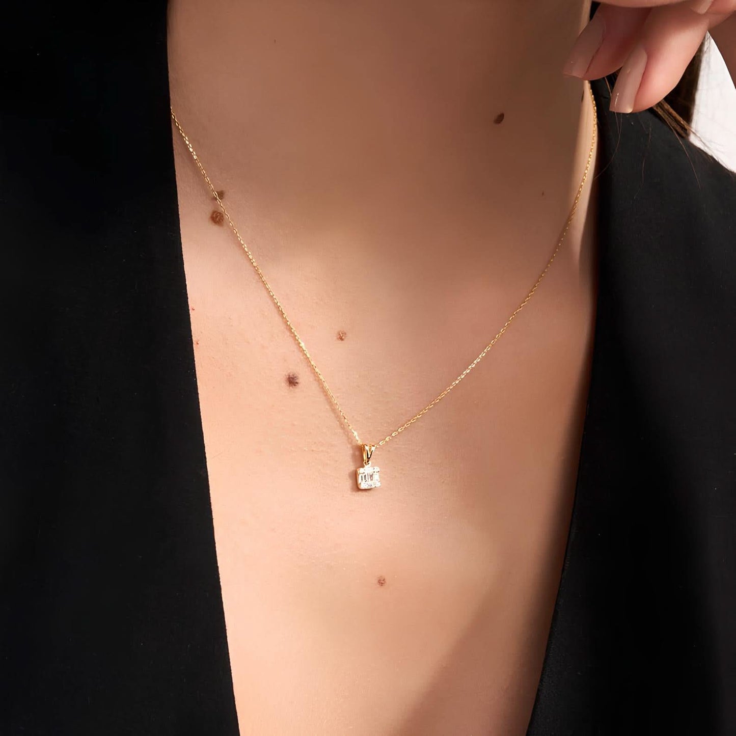 Diamond Baguette Necklace