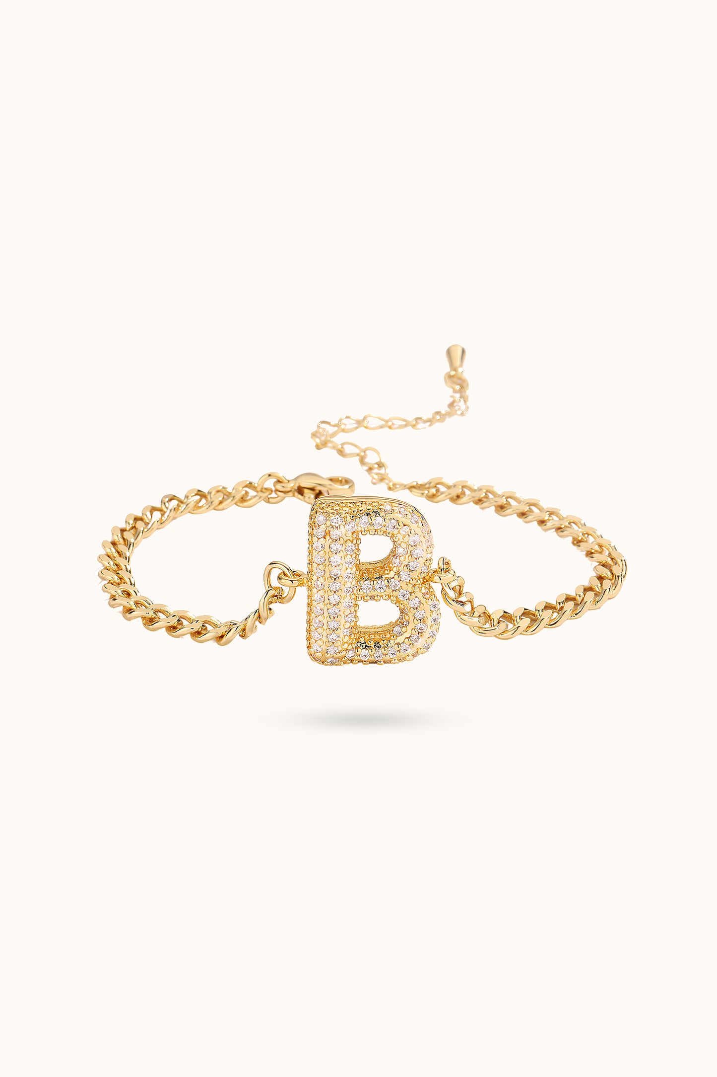 Diamond Balloon Name Initial Bracelet