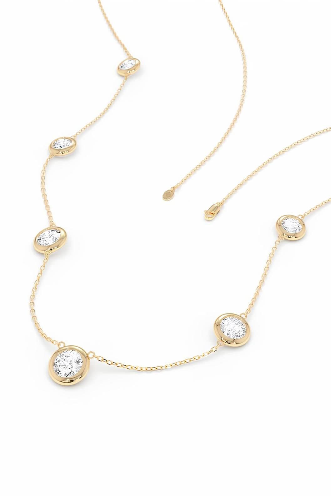 Diamond Bezel Station Necklace