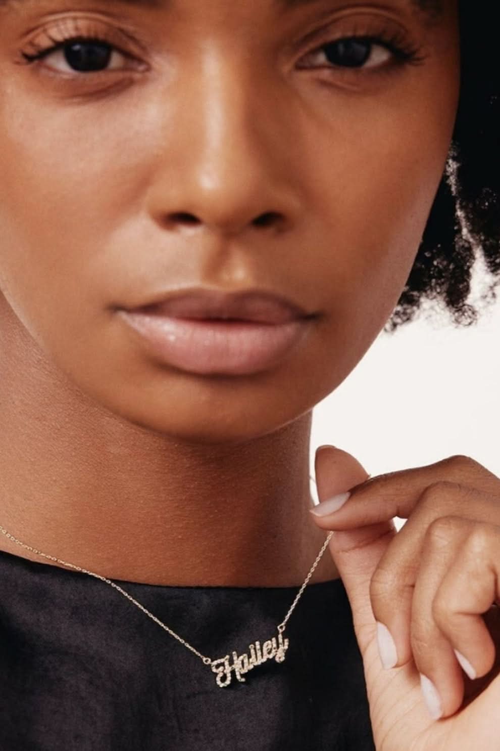 Diamond Birthstone Name Necklace