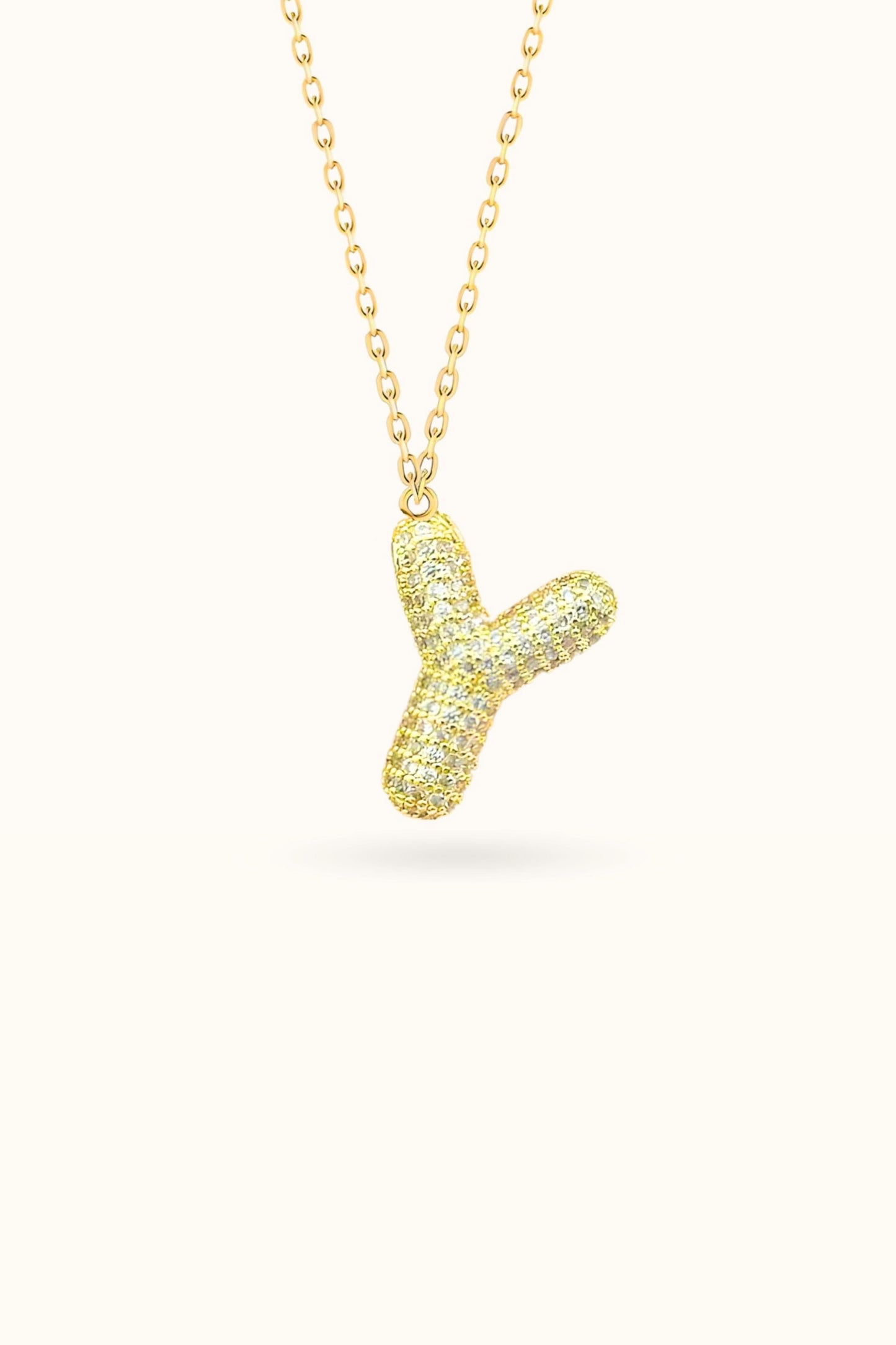 Diamond Bubble Letter Necklace