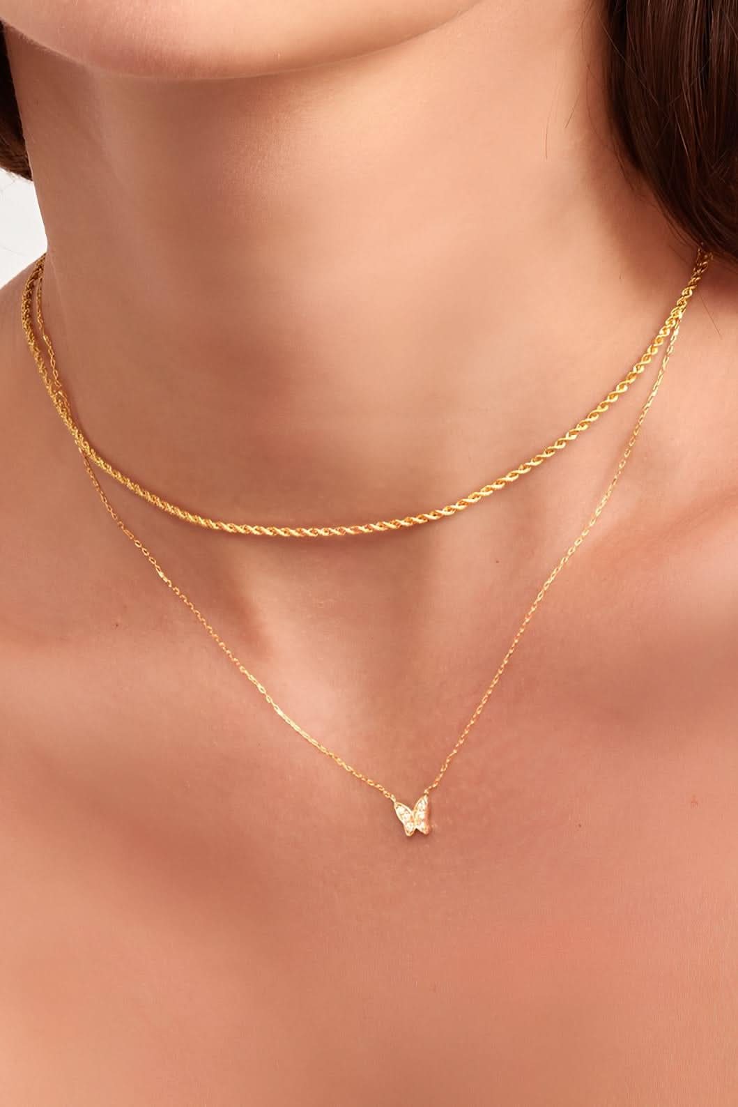 Diamond Butterfly Necklace