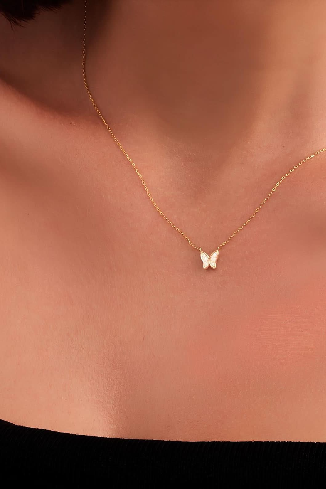 Diamond Butterfly Necklace