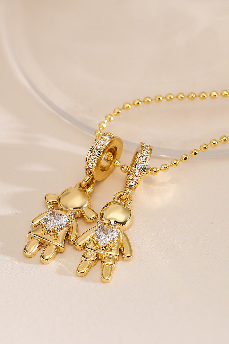 Diamond Couple Pendant Necklace