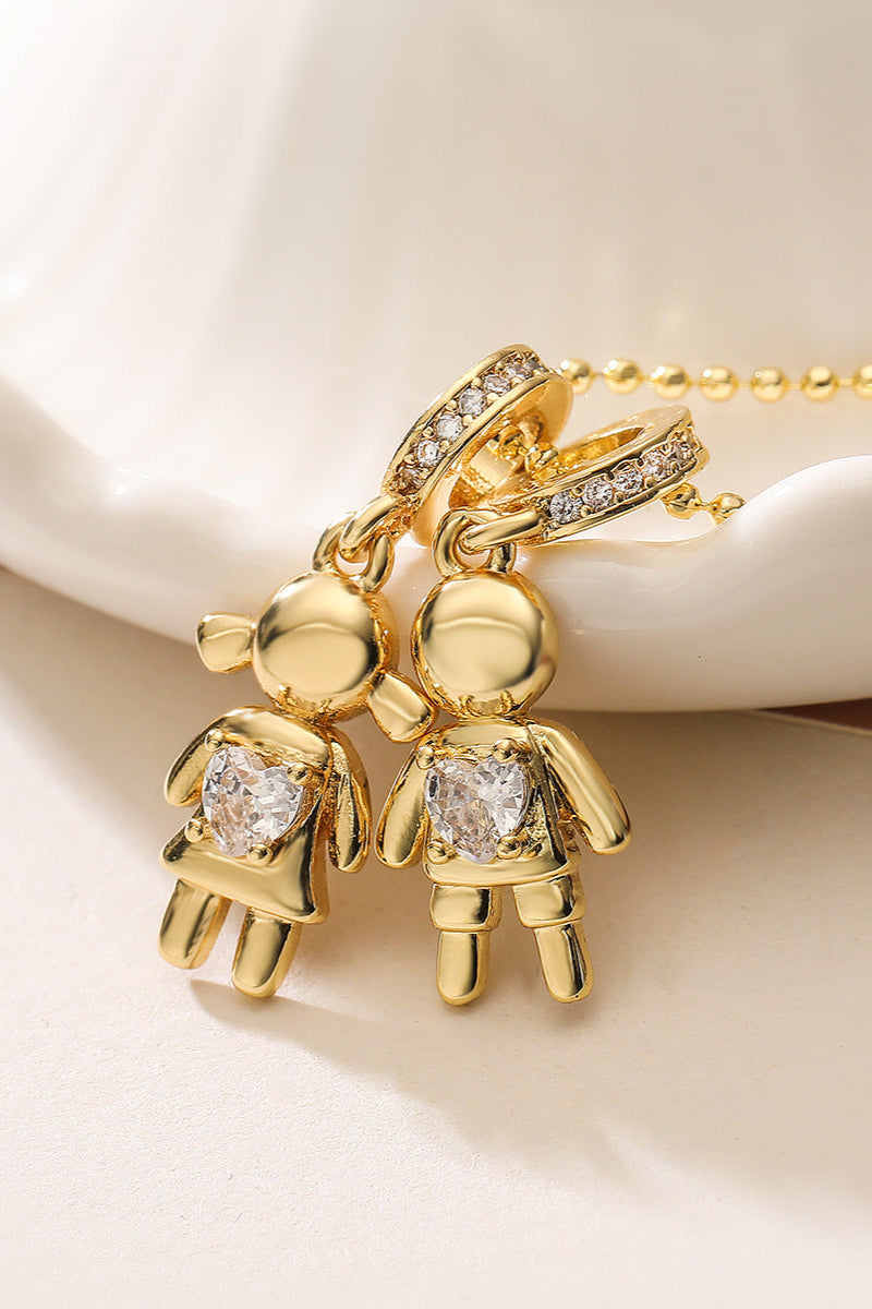 Diamond Couple Pendant Necklace
