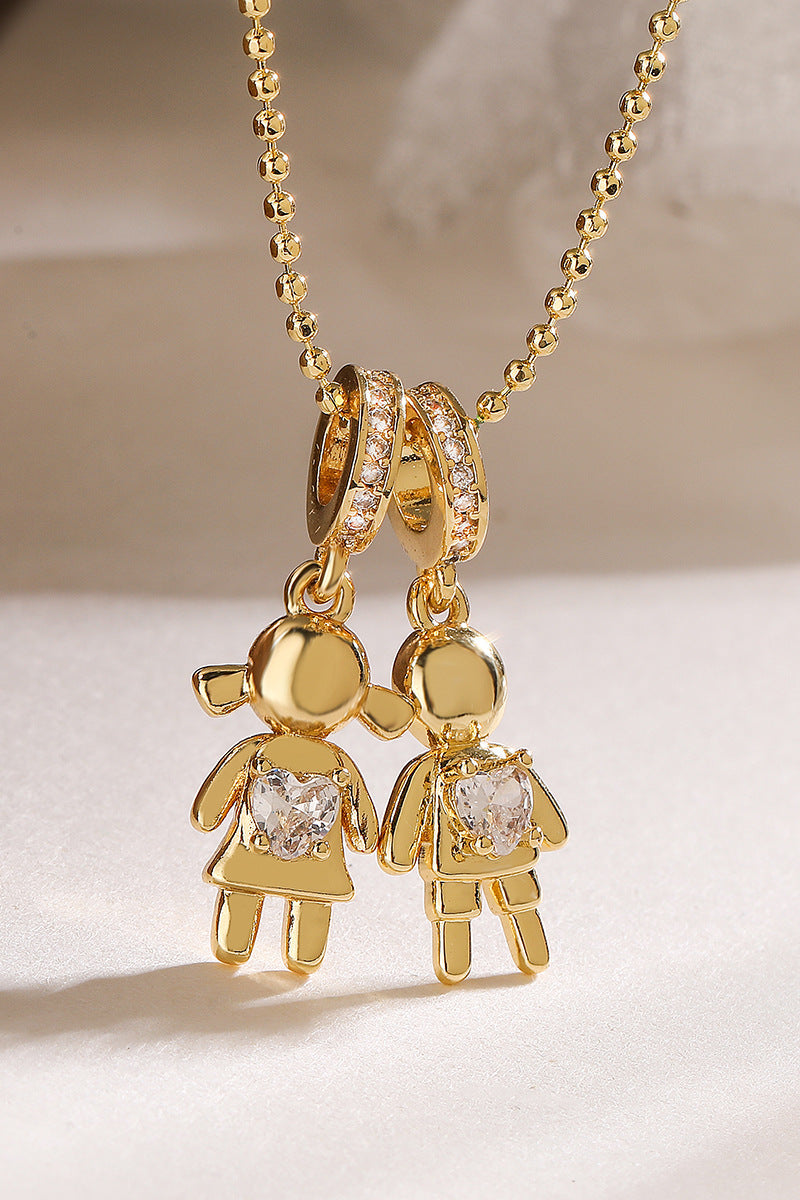 Diamond Couple Pendant Necklace