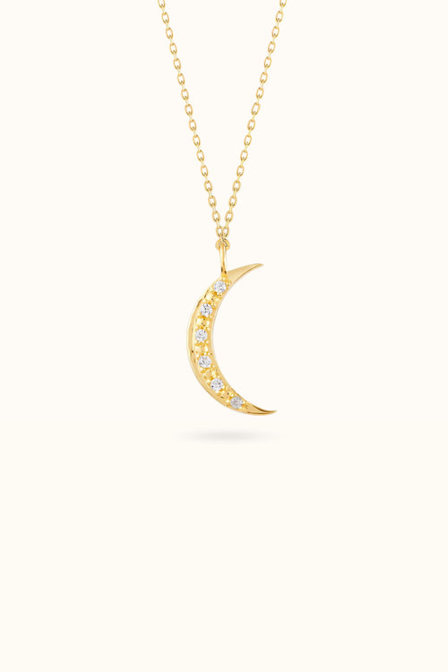 Diamond Crescent Moon Necklace