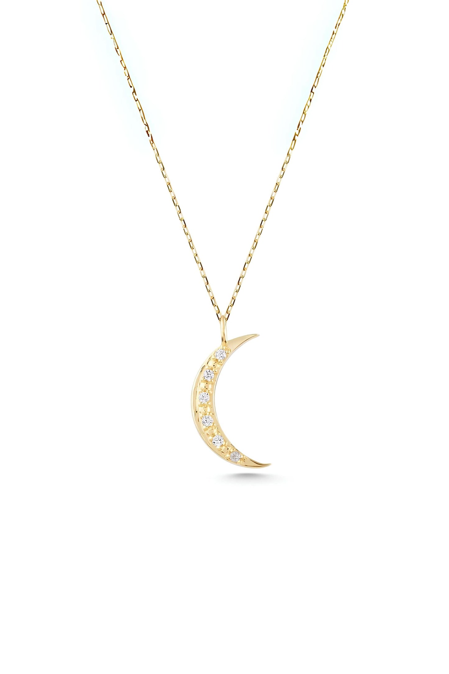 Diamond Crescent Moon Necklace