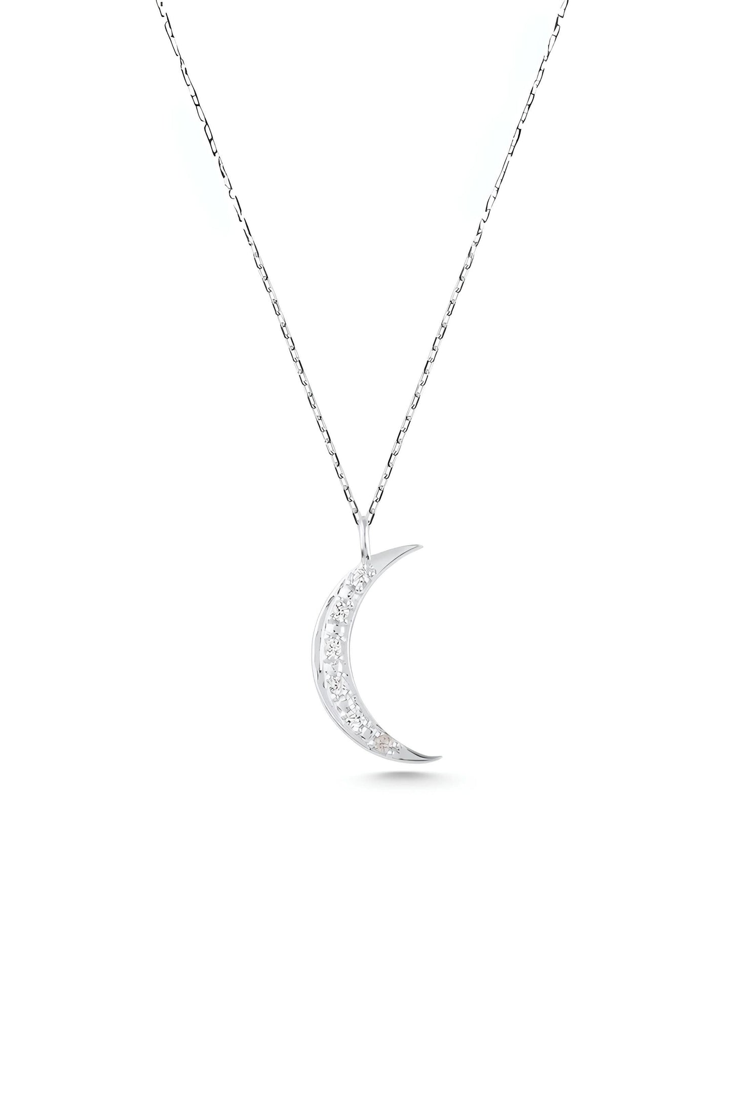 Diamond Crescent Moon Necklace