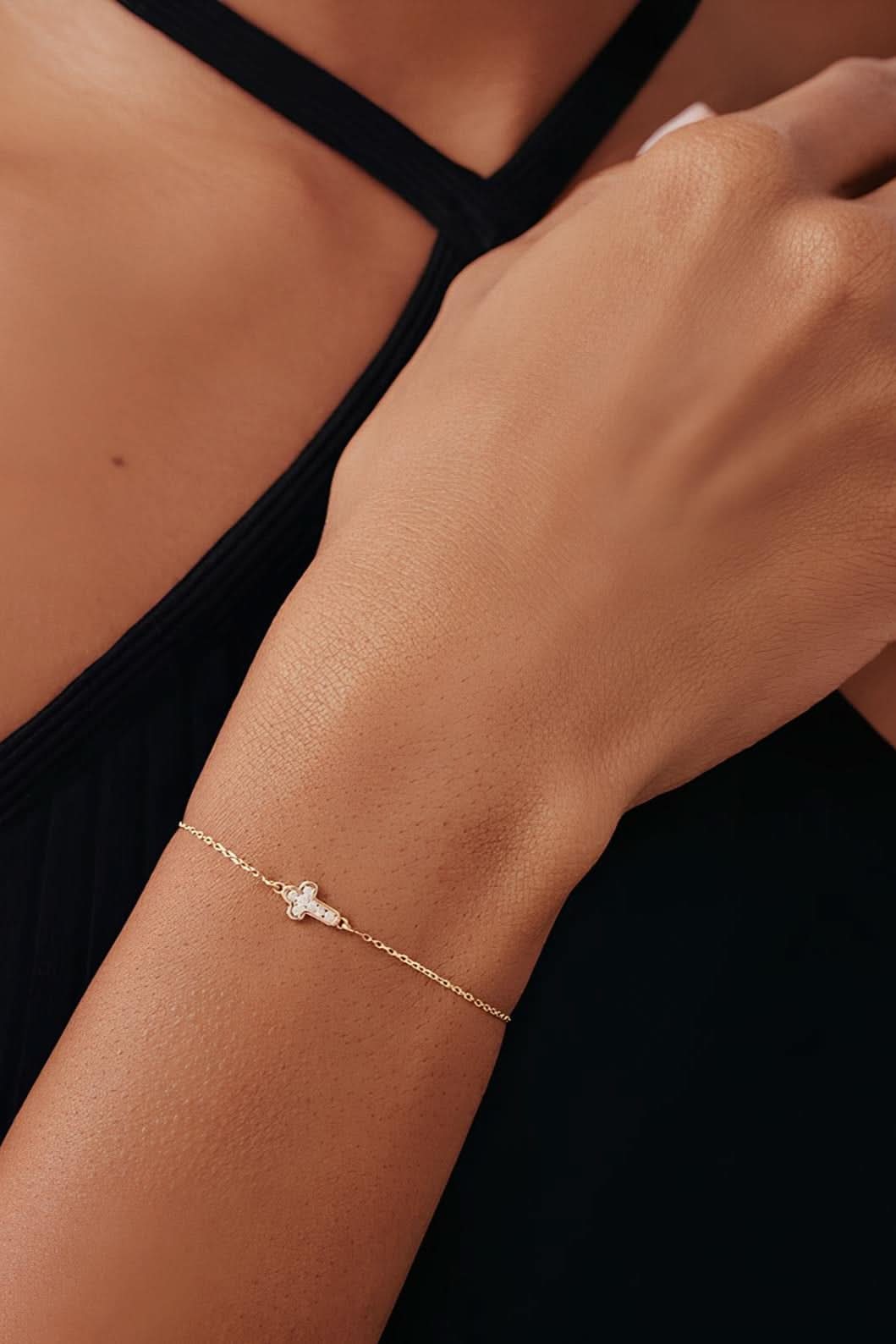 Diamond Cross Bracelet