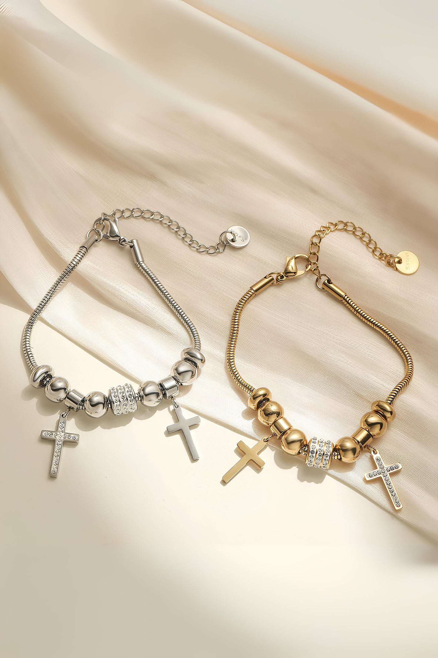 Diamond Cross Stacking Bracelet