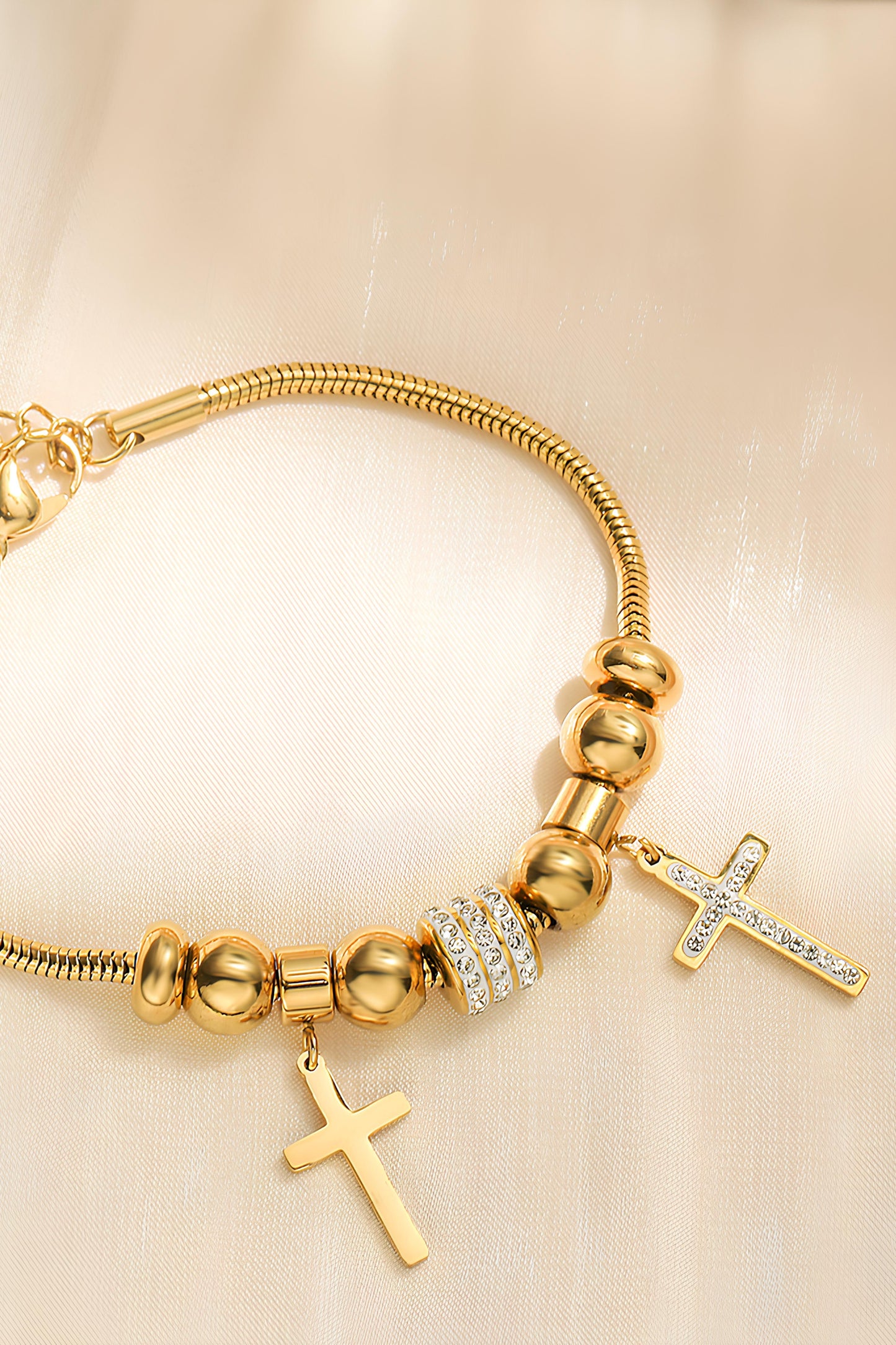 Diamond Cross Stacking Bracelet