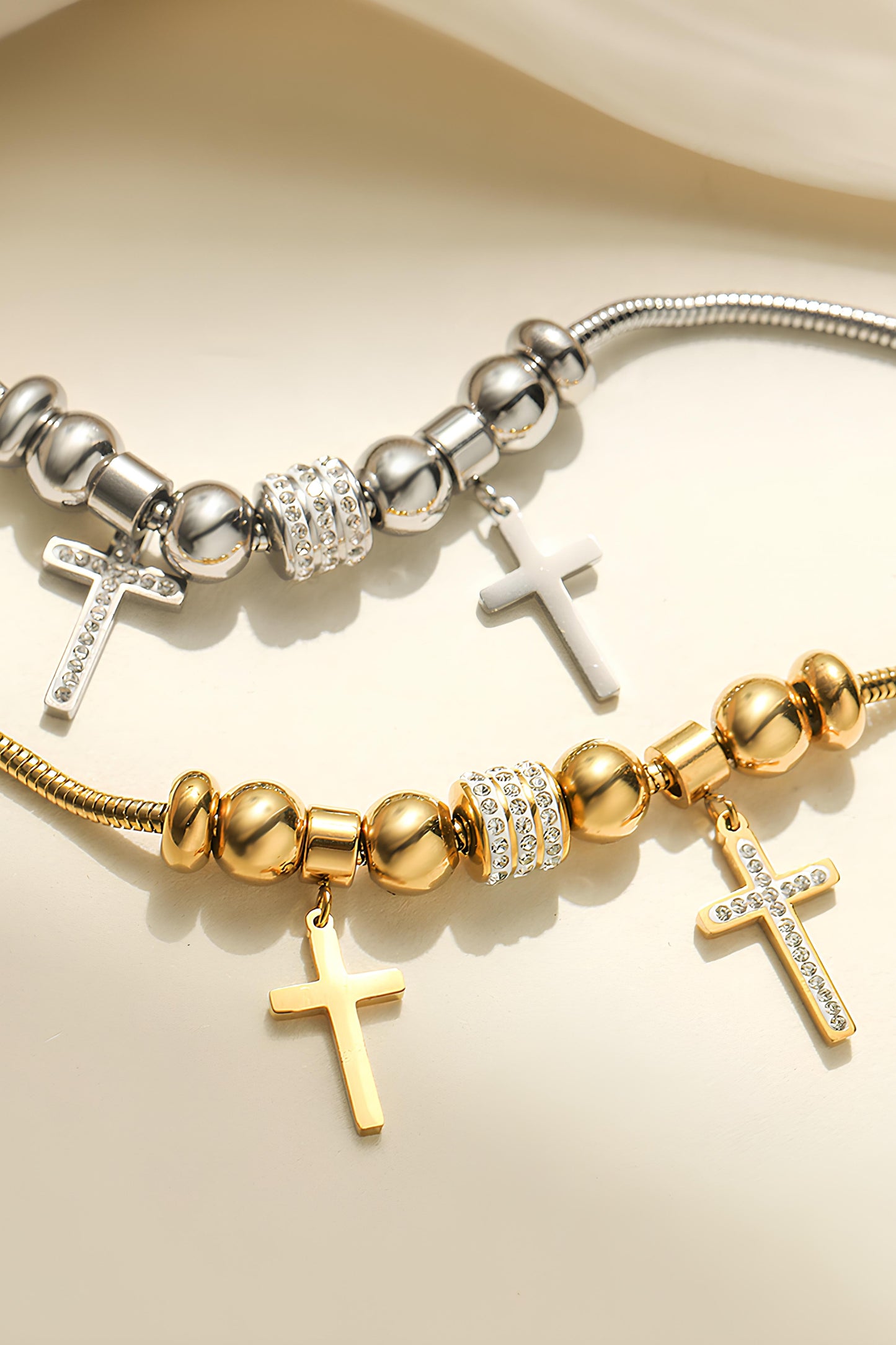 Diamond Cross Stacking Bracelet