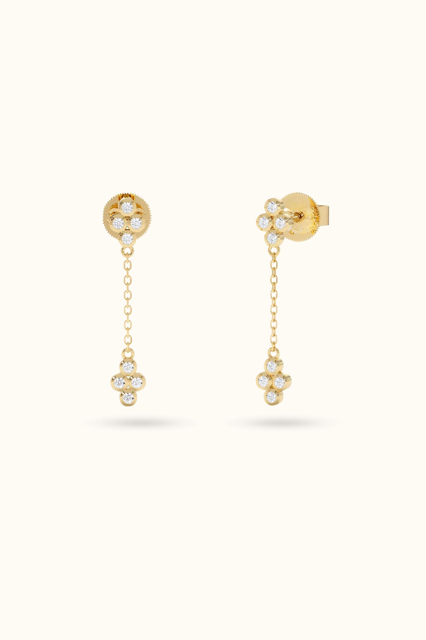 Diamond Drop Cross Cluster Earrings