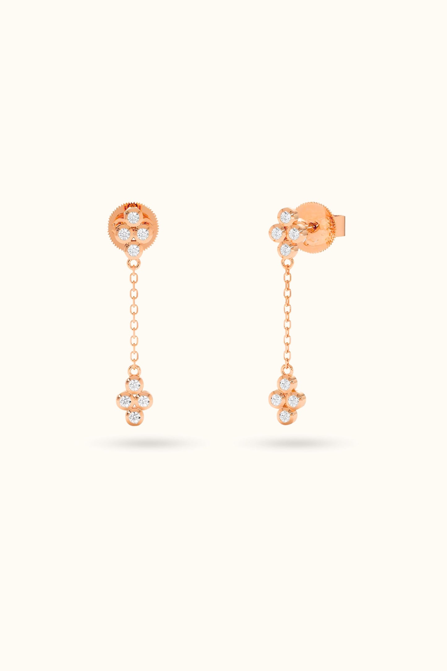 Diamond Drop Cross Cluster Earrings